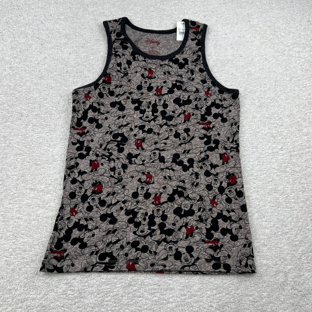 Disney Mickey‎ Mouse Mens Grey All Over Print Tank Top Shirt 2DNY3474 New Small